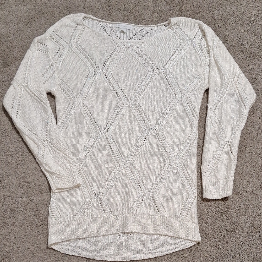 New York & Company Cream Knit Sweater